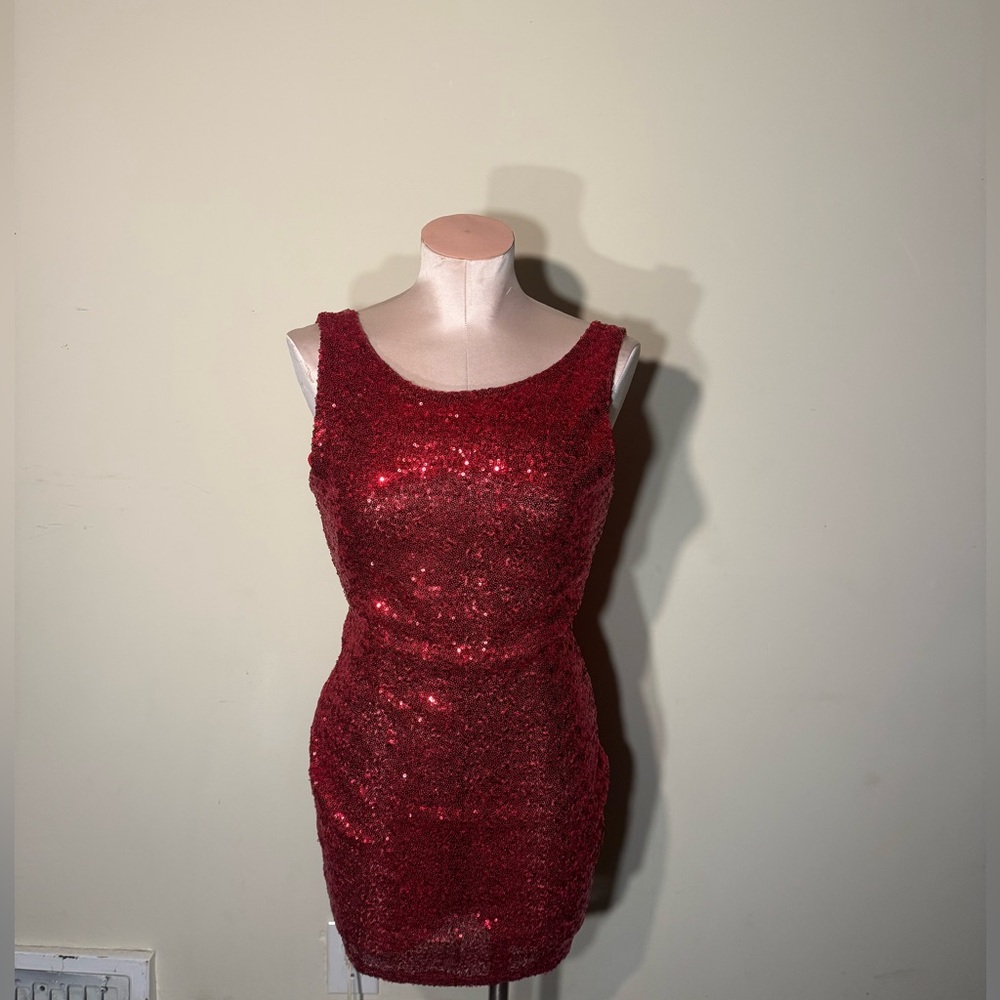 Crystal Doll Sparkling Red Mini Dress